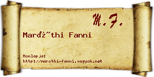 Maróthi Fanni névjegykártya